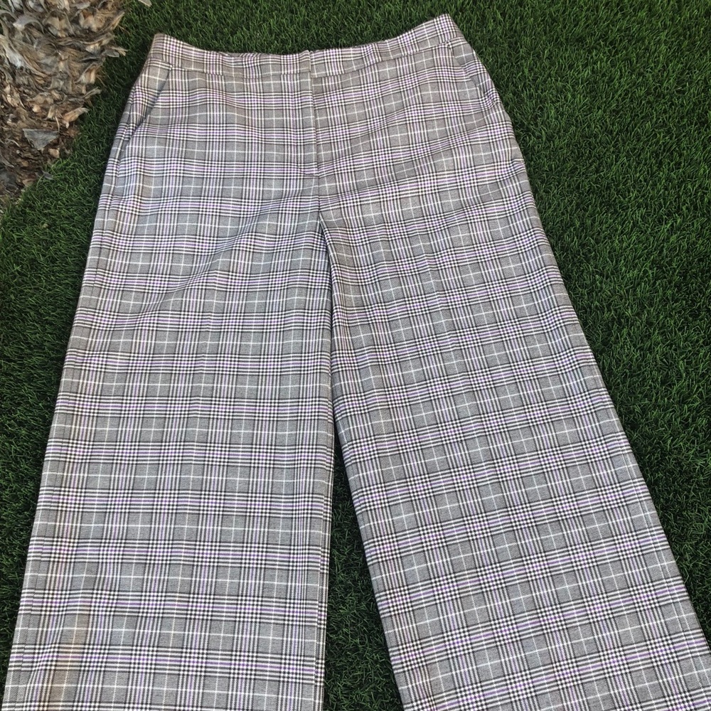 Halogen Plaid Wide Leg Crop Pants